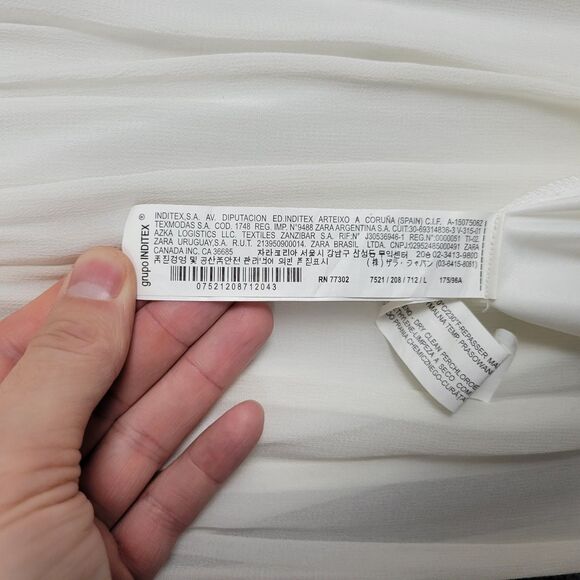 NWT ZARA White Crochet Lace Dress LWD Romantic Feminine Angelcore SIZE LARGE - Picture 13 of 15